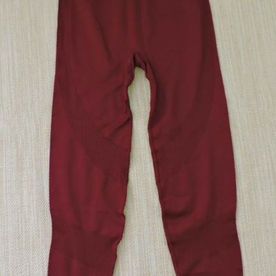 VICTORIAS SECRET PINK ACTIVE NWT Sz XL Burgundy Seamless Yoga High Rise Leggings